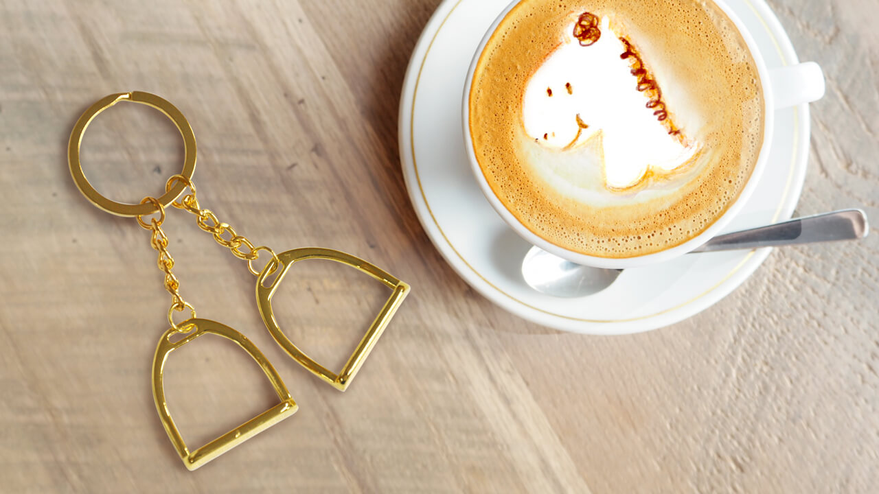【Shine with a Sense of Style!】JODHPURS Double Stirrup Keyring (Gold)