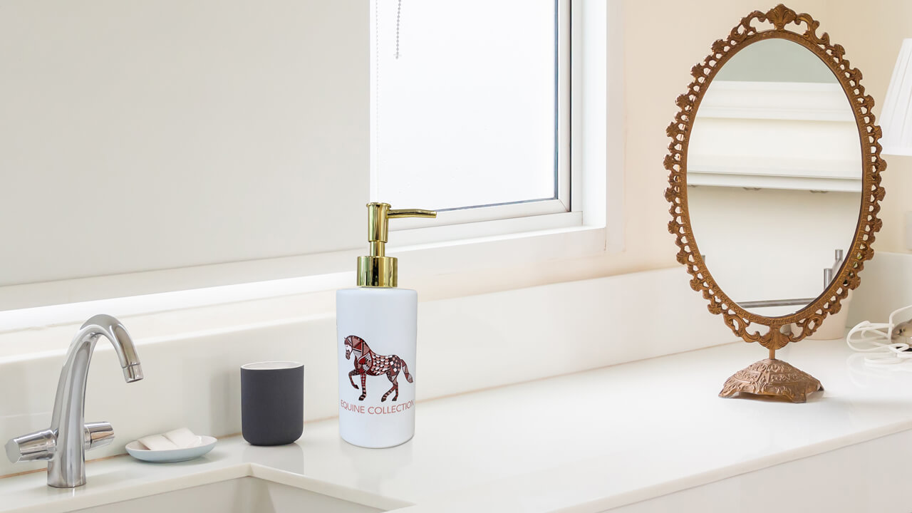 Stylish glass soap dispenser